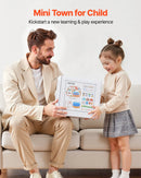 VEVOR Koka vilciena komplekts 113 gab. ar uzglabāšanas kasti, pilsētas tematikas dzelzceļa rotaļlieta bērniem 3–8 gadiem, savietojams ar populāriem zīmoliem, Ziemassvētku vai dzimšanas dienas dāvana zēniem un meitenēm