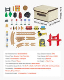 VEVOR Koka vilciena komplekts 70 gab. ar magnētisko celtni, koka dzelzceļa rotaļlieta bērniem 3–8 gadiem, būvniecības tematikas dzelzceļa komplekts, savietojams ar populāriem zīmoliem, Ziemassvētku vai dzimšanas dienas dāvana zēniem un meitenēm