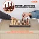 VEVOR magnētiskais koka šaha komplekts, 305 mm šaha spēļu komplekts ar 2 papildu dāmām, iesācēju komplekts, salokāms šaha galds ar figūrām, uzglabāšanas nodalījumiem un kasti, pārnēsājams ceļojumu komplekts pieaugušajiem un bērniem