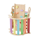 VEVOR 9-in-1 Pikler trijstūra Montessori kāpšanas komplekts bērniem, salokāms, ar rampu, loku, spilvenu un 2 koka automašīnām, slodze līdz 68 kg, varavīksnes krāsu dizains