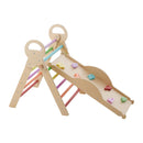 VEVOR 9-in-1 Pikler trijstūra Montessori kāpšanas komplekts bērniem, salokāms, ar rampu, loku, spilvenu un 2 koka automašīnām, slodze līdz 68 kg, varavīksnes krāsu dizains