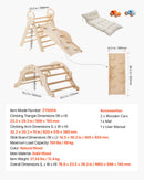 VEVOR 9-in-1 Pikler trijstūra Montessori kāpšanas komplekts bērniem, salokāms, ar rampu, loku, spilvenu un 2 koka automašīnām, slodze līdz 68 kg, koka krāsā