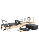 VEVOR salokāms koka pilates reformeris ar dubulto pretestību (atsperes un troses), pilates gulta ar sēdēšanas kasti, piemērots mājas sporta zālei un studijai, slodze līdz 181 kg - ZEMLETES.LV