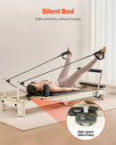 VEVOR salokāms pilates reformeris ar sēdēšanas kasti, pilates gulta ar dubulto pretestību (atsperes un troses), piemērots iesācējiem un pieredzējušiem lietotājiem mājas sporta zālei, slodze līdz 181 kg - ZEMLETES.LV