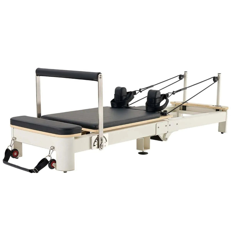 VEVOR salokāms pilates reformeris ar sēdēšanas kasti, pilates gulta ar dubulto pretestību (atsperes un troses), piemērots iesācējiem un pieredzējušiem lietotājiem mājas sporta zālei, slodze līdz 181 kg - ZEMLETES.LV