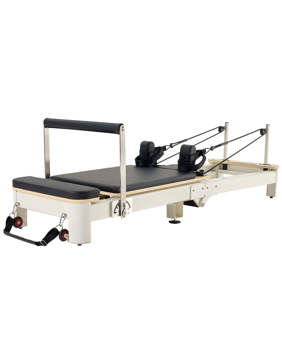 VEVOR salokāms pilates reformeris ar sēdēšanas kasti, pilates gulta ar dubulto pretestību (atsperes un troses), piemērots iesācējiem un pieredzējušiem lietotājiem mājas sporta zālei, slodze līdz 181 kg - ZEMLETES.LV