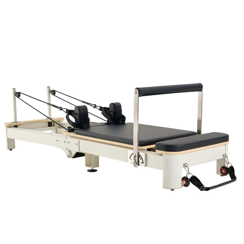 VEVOR salokāms pilates reformeris ar sēdēšanas kasti, pilates gulta ar dubulto pretestību (atsperes un troses), piemērots iesācējiem un pieredzējušiem lietotājiem mājas sporta zālei, slodze līdz 181 kg - ZEMLETES.LV