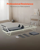 VEVOR salokāms pilates reformeris ar dubulto pretestību (atsperes un troses), pilates treniņu iekārta mājas sporta zālei un studijai, piemērots iesācējiem un pieredzējušiem lietotājiem, slodze līdz 181 kg - ZEMLETES.LV