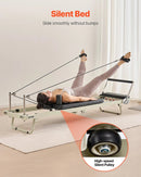 VEVOR salokāms pilates reformeris ar dubulto pretestību (atsperes un troses), pilates treniņu iekārta mājas sporta zālei un studijai, piemērots iesācējiem un pieredzējušiem lietotājiem, slodze līdz 181 kg - ZEMLETES.LV
