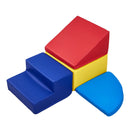 VEVOR Bērnu kāpšanas rotaļu komplekts, 4 daļas, putu kāpšanas bloki bērniem no 6 mēnešiem līdz 3 gadiem, PU ādas pārklājums, iekštelpu rāpošanas un slīdēšanas aktivitāšu komplekts, viegli tīrāms