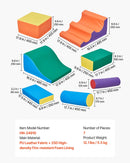 VEVOR Bērnu kāpšanas rotaļu komplekts, 7 daļas, putu kāpšanas bloki bērniem no 6 mēnešiem līdz 3 gadiem, PU ādas pārklājums, iekštelpu rāpošanas un slīdēšanas aktivitāšu komplekts, viegli tīrāms