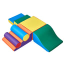 VEVOR Bērnu kāpšanas rotaļu komplekts, 7 daļas, putu kāpšanas bloki bērniem no 6 mēnešiem līdz 3 gadiem, PU ādas pārklājums, iekštelpu rāpošanas un slīdēšanas aktivitāšu komplekts, viegli tīrāms