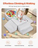 VEVOR Bērnu kāpšanas rotaļu komplekts, 5 daļas, putu kāpšanas bloki bērniem no 6 mēnešiem līdz 3 gadiem ar bumbu baseinu (bumbas nav iekļautas), iekštelpu rāpošanas un kāpšanas aktivitāšu komplekts