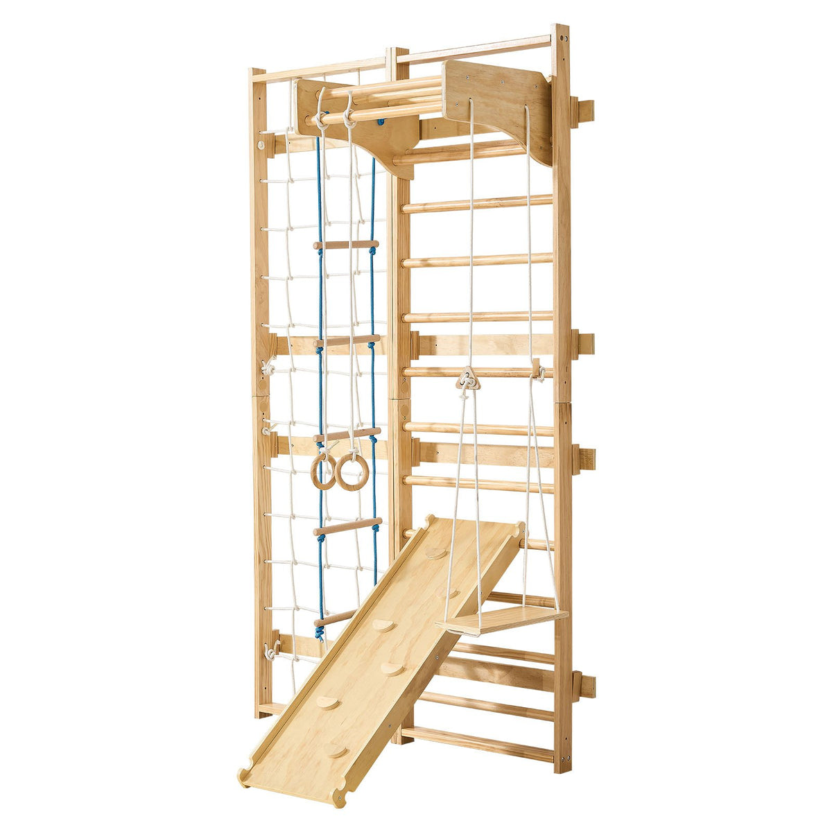 VEVOR 8 in 1 Solid Wood Swedish Wall 12 Levels with Climbing Board, Slide and Swing, Up to 100 kg