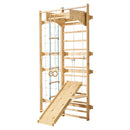 VEVOR zviedru sienas kāpnes, sienas trenažieris, 8-in-1, 12 līmeņu masīvkoka, bērniem un pieaugušajiem, iekšējais “jungle gym” rotaļu un treniņu komplekts ar kāpšanas dēli, pievilkšanās stieni, sienas kāpnēm, slidkalniņu un šūpolēm, kravnesība 99,79 kg