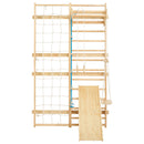 VEVOR zviedru sienas kāpnes, sienas trenažieris, 8-in-1, 12 līmeņu masīvkoka, bērniem un pieaugušajiem, iekšējais “jungle gym” rotaļu un treniņu komplekts ar kāpšanas dēli, pievilkšanās stieni, sienas kāpnēm, slidkalniņu un šūpolēm, kravnesība 99,79 kg