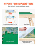 VEVOR 1500 detaļu puzles galds ar salokāmām kājām, 4 atvilktnēm un pārsegu, 86 x 63 cm pārnēsājams koka dēlis ar filca virsmu, regulējams 6 slīpuma leņķos, puzļu piederumi pieaugušajiem, dāvana mammai