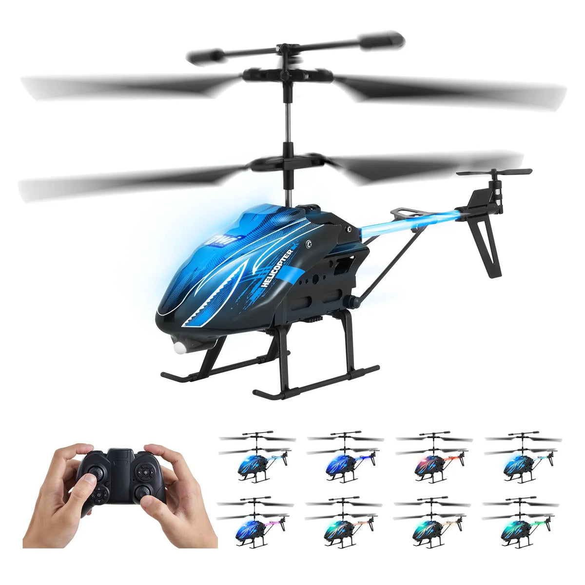 VEVOR RC-helikopter 2,4 GHz 3,5 kanaliga kõrguse hoidmise ja LED-iga, 16 min lend, alates 8 a