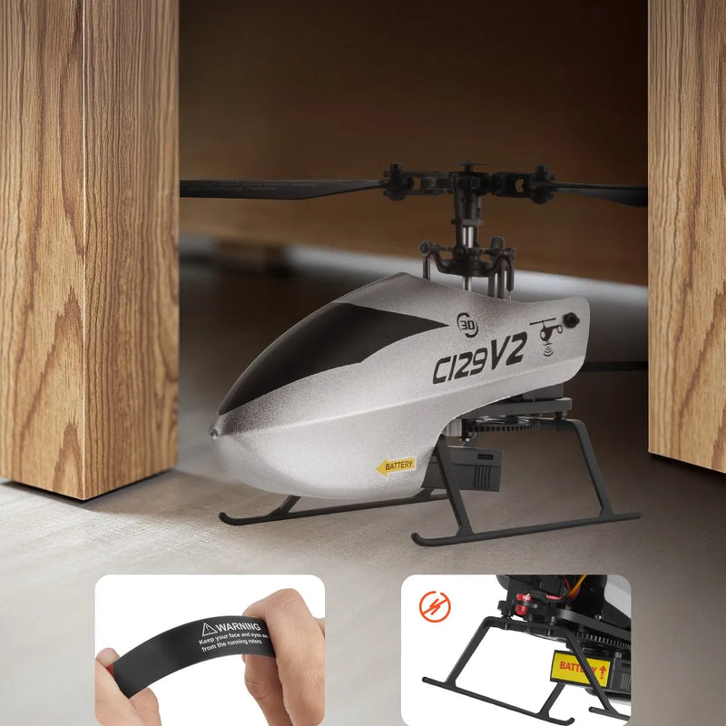 VEVOR RC helikopters, 2,4 GHz vienas propellera tālvadības helikopters ar žiroskopu, 4 kanālu RC lidaparāts iesācējiem, 39 minūšu lidojuma laiks, viena taustiņa pacelšanās/nosēšanās, rotaļlieta bērniem no 8 gadu vecuma