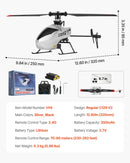 VEVOR RC helikopters, 2,4 GHz vienas propellera tālvadības helikopters ar žiroskopu, 4 kanālu RC lidaparāts iesācējiem, 39 minūšu lidojuma laiks, viena taustiņa pacelšanās/nosēšanās, rotaļlieta bērniem no 8 gadu vecuma