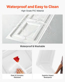 VEVOR PVC griestu flīzes 605 × 1215 mm, 12 gab., baltas 3D tekstūras dekoratīvie paneļi, gluda PVC loksne piekaramajiem griestiem, triecienizturīga un krāsojama virsma, viegli griežami, modernam mājas un biroja interjeram