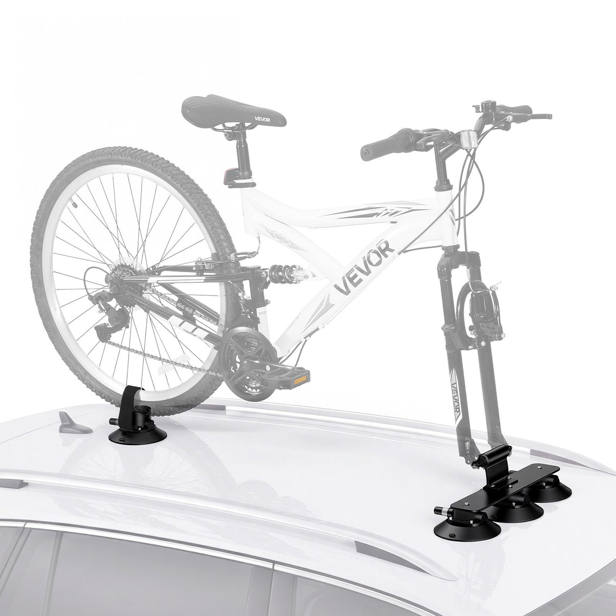 VEVOR velosipēda jumta turētājs ar piesūcekņiem, 20 kg, alumīnija sakausējums, ātrā atbrīvošana, bez instrumentiem
