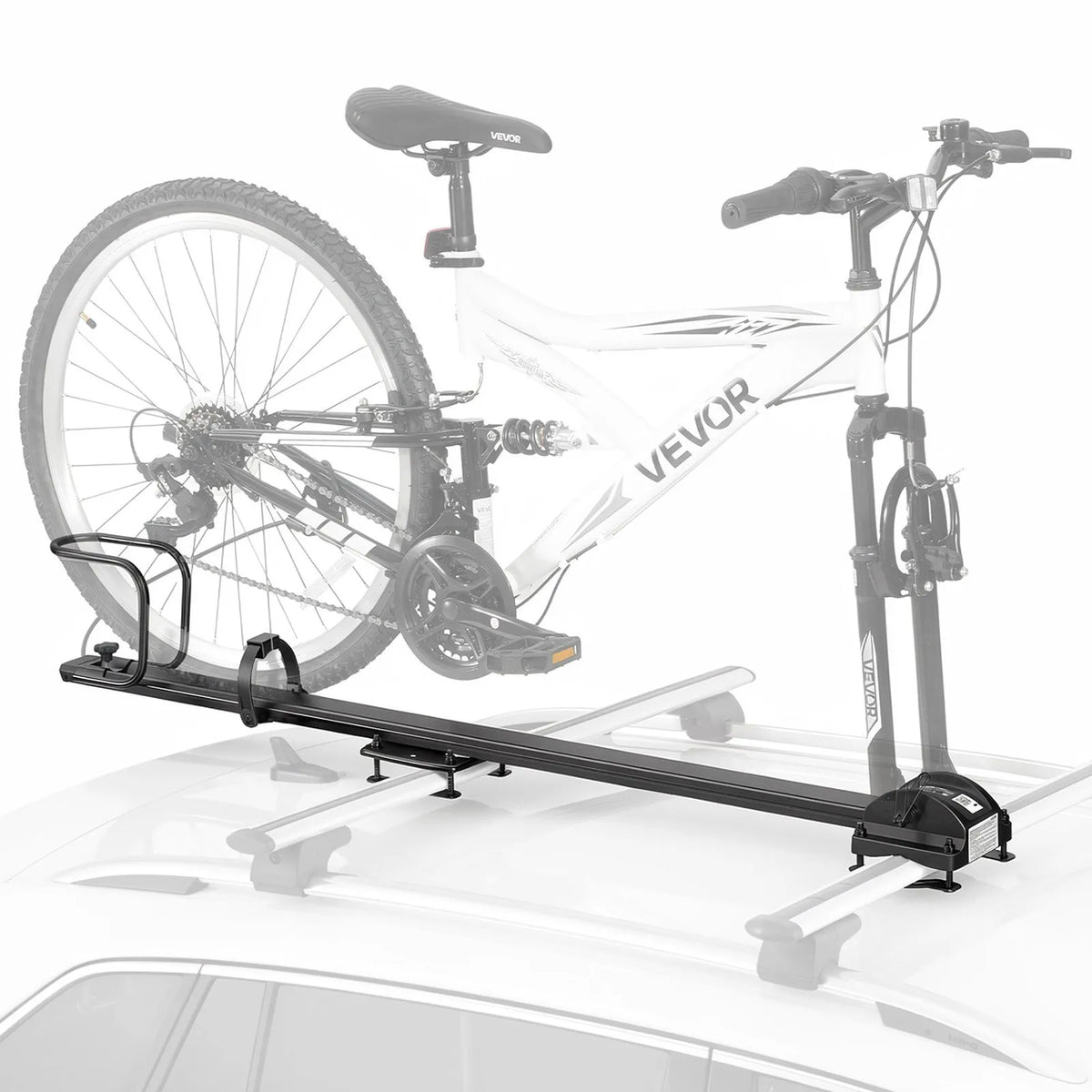 VEVOR velosipēda jumta turētājs, 16 kg, 1 velosipēdam, alumīnija sakausējums un Q235 tērauds, melns