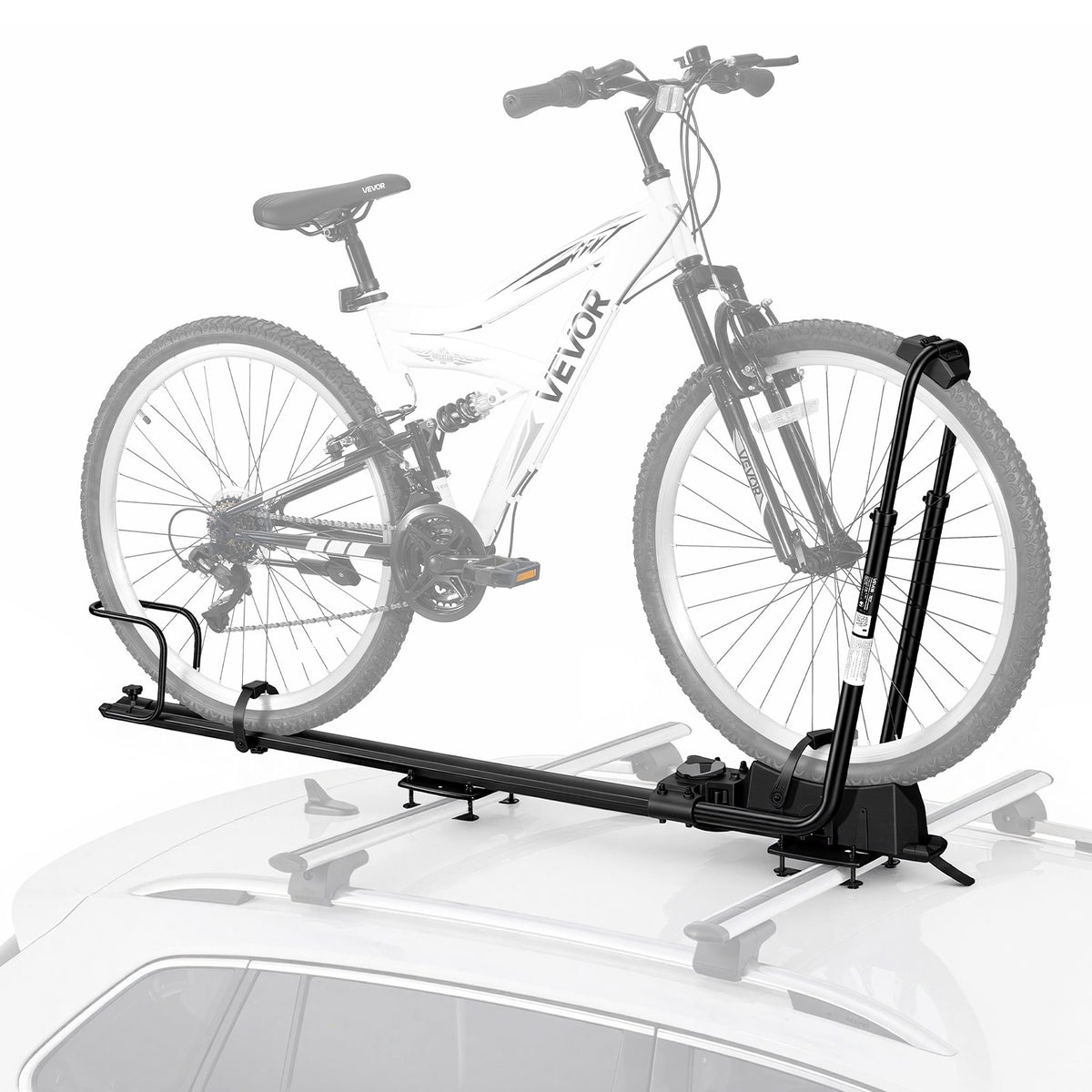 VEVOR salokāms velosipēda jumta turētājs automašīnai, 1 velosipēdam, kravnesība 20 kg, alumīnija sakausējums un tērauds, ar drošības slēdzeni, melns