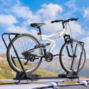 VEVOR salokāms velosipēda jumta turētājs automašīnai, 1 velosipēdam, kravnesība 20 kg, alumīnija sakausējuma un tērauda konstrukcija, ar divu punktu stiprinājumu un drošības slēdzeni