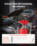 VEVOR 79,5 L notekas eļļas tvertne ar gaisa darbināmu portatīvu eļļas sūknētāju un regulējama augstuma piltuvi, rūpnieciska šķidrumu tvertne ar riteņiem automobiļu remonta darbnīcām, sarkana.