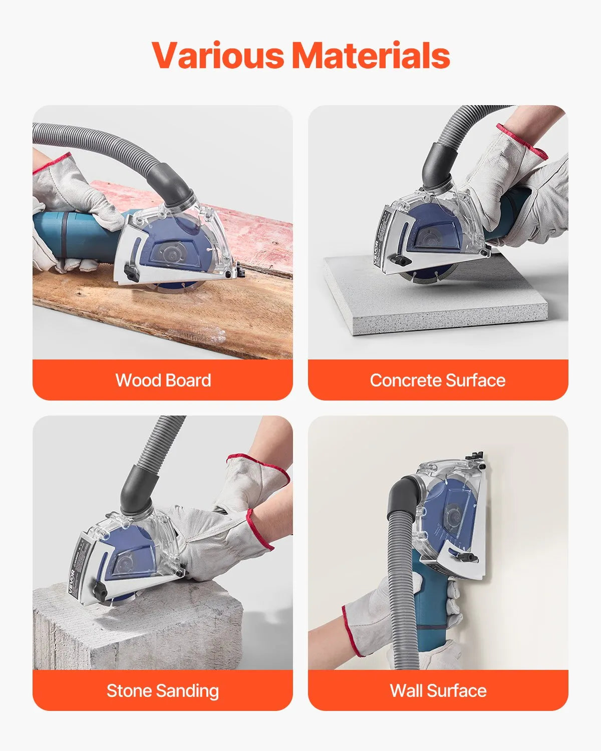 VEVOR Angle Grinder Dust Shroud 100–125 mm with 125 mm Diamond Cup Wheel