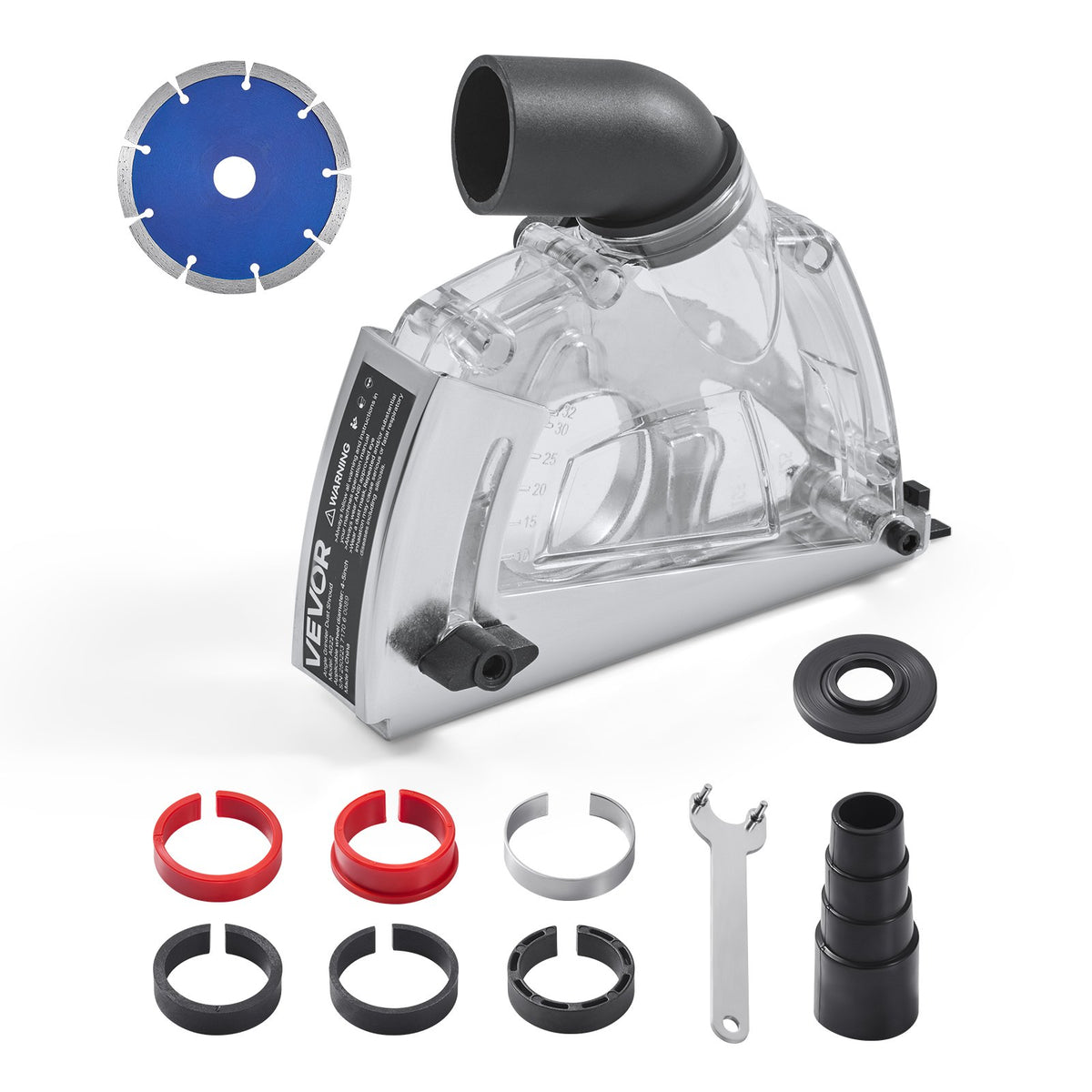 VEVOR Angle Grinder Dust Shroud 100–125 mm with 125 mm Diamond Cup Wheel