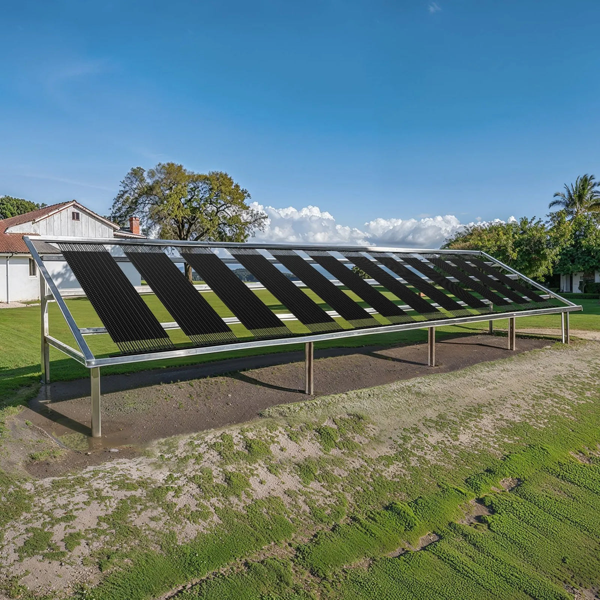 VEVOR Saules baseina sildītājs, 1,22 × 3,05 m HDPE saules paneļi (4 gab.) ar pilnu piederumu komplektu, izturīgi un laikapstākļu noturīgi, universāli ūdens temperatūras paaugstināšanai, piemēroti virszemes un iebūvējamajiem baseiniem - ZEMLETES.LV