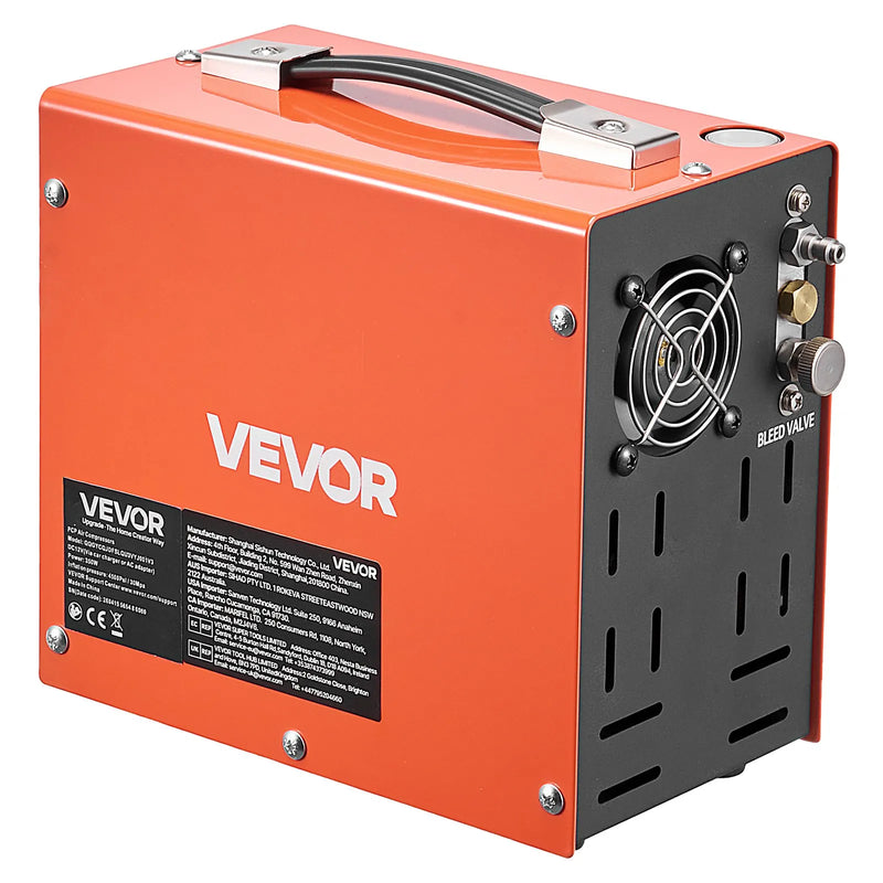 VEVOR PCP gaisa kompresors 4500 PSI, PCP gaisa ieroču kompresors ar ārējo pārveidotāju, 350 W, DC 12 V/AC 230 V, pārnēsājams kompresors krāsošanas un augstspiediena gaisa tvertnēm