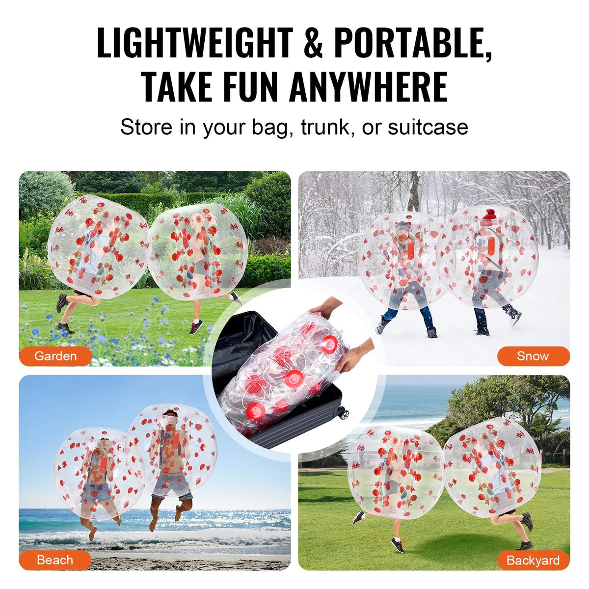 VEVOR Inflatable Sumo Bumper Ball 1.2 m for Teenagers and Adults, 0.8 mm PVC, 1 pc