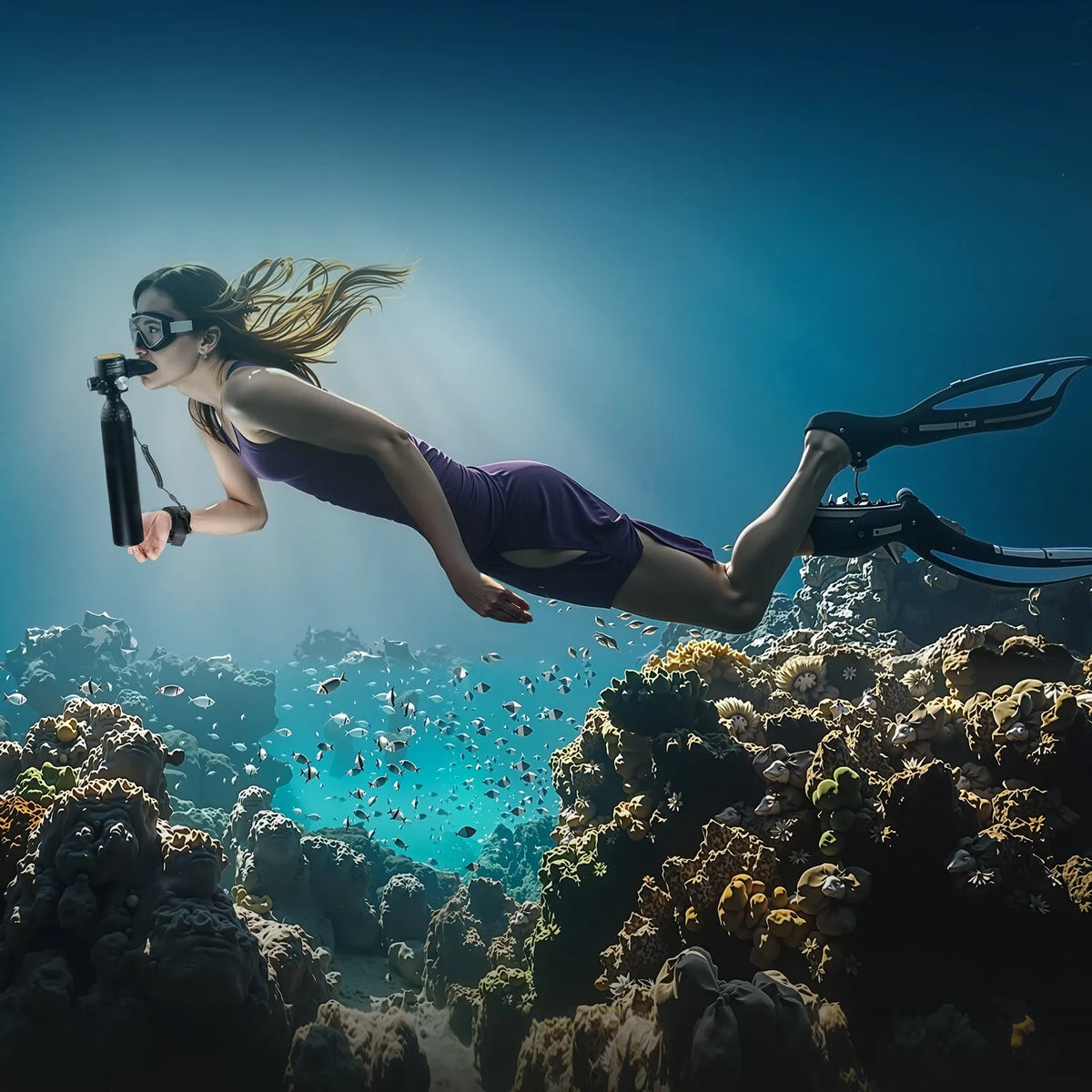 VEVOR Mini Diving Cylinder 0.5 L with Hand Pump, 5–10 min, up to 30 m