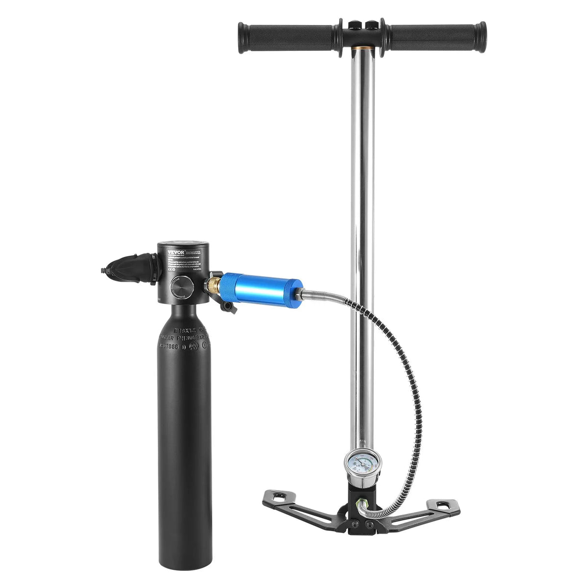 VEVOR Mini Diving Cylinder 0.5 L with Hand Pump, 5–10 min, up to 30 m