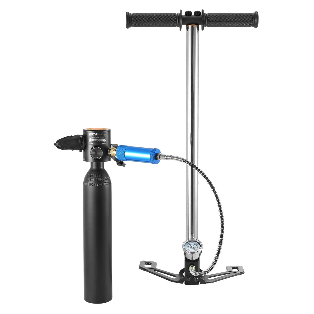 VEVOR Mini Diving Cylinder Set 2 × 0.5 L with Hand Pump, 5–10 min, up to 30 m