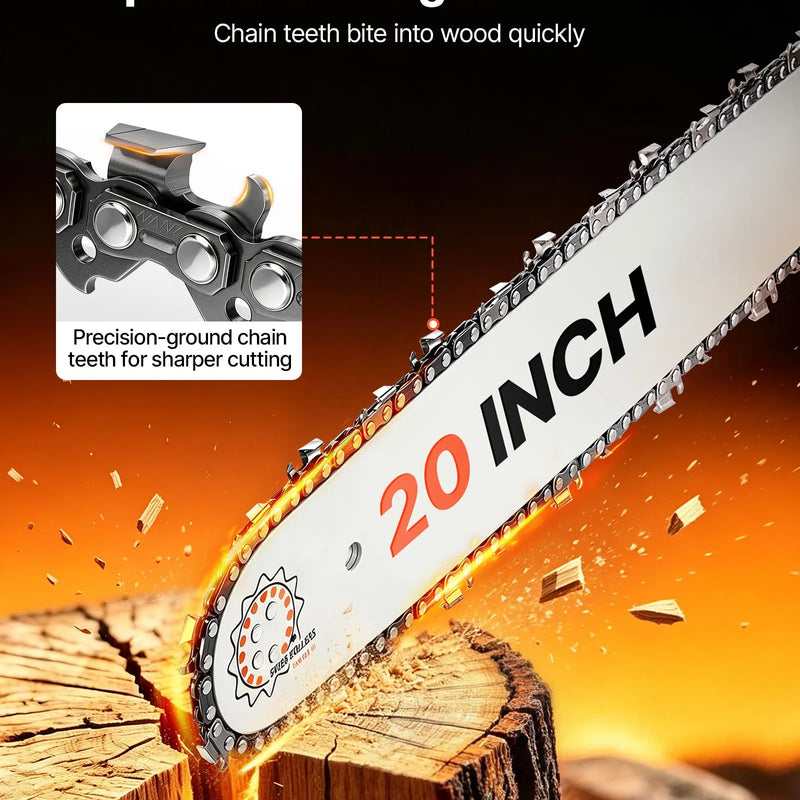 VEVOR benzīna motorzāģis 508 mm, 62 cm³, 2,7 kW, 2-taktu dzinējs, motorzāģis koku zāģēšanai, zaru apgriešanai un teritorijas tīrīšanai, ar sinhronizētu droseles čoku, neslīdošu rokturi un 2 tvertnēm