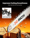 VEVOR benzīna motorzāģis 508 mm, 62 cm³, 2,7 kW, 2-taktu dzinējs, motorzāģis koku zāģēšanai, zaru apgriešanai un teritorijas tīrīšanai, ar sinhronizētu droseles čoku, neslīdošu rokturi un 2 tvertnēm