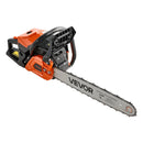 VEVOR benzīna motorzāģis 508 mm, 62 cm³, 2,7 kW, 2-taktu dzinējs, motorzāģis koku zāģēšanai, zaru apgriešanai un teritorijas tīrīšanai, ar sinhronizētu droseles čoku, neslīdošu rokturi un 2 tvertnēm