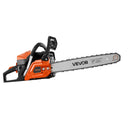 VEVOR benzīna motorzāģis 457,2 mm, 52 cm³, 2 kW, 2-taktu dzinējs, motorzāģis koku zāģēšanai, zaru apgriešanai un teritorijas tīrīšanai, ar sinhronizētu droseles čoku, neslīdošu rokturi un 2 tvertnēm