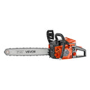VEVOR benzīna motorzāģis 457,2 mm, 52 cm³, 2 kW, 2-taktu dzinējs, motorzāģis koku zāģēšanai, zaru apgriešanai un teritorijas tīrīšanai, ar sinhronizētu droseles čoku, neslīdošu rokturi un 2 tvertnēm