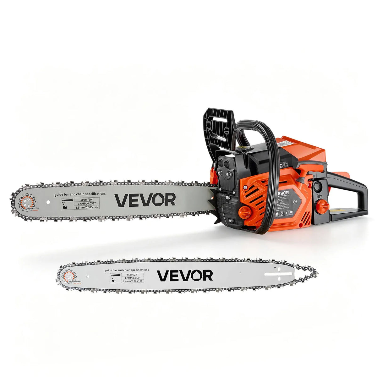 VEVOR Petrol Chainsaw 62 cc with 508/559 mm Bar, 2.7 kW, 2-Stroke Engine
