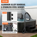 VEVOR grozāmas burbuļvannas margas, 360° rotācija, regulējams augstums 88,9–144,8 cm, rūsas izturīgas alumīnija sānu margas SPA un burbuļvannām ar pabīdāmu pamatni, lietošanai iekštelpās un ārā, kravnesība 272,2 kg