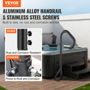 VEVOR burbuļvannas margas ar 360° pagriezienu, regulējams augstums 122–160 cm, pret rūsu noturīgas alumīnija spa margas ar pabīdāmu pamatni montāžai zem vannas, lietošanai iekštelpās un ārā, maksimālā slodze 272 kg