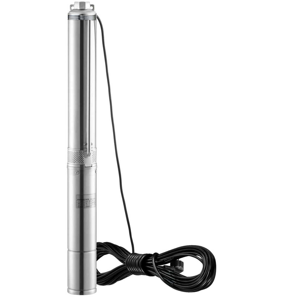 VEVOR 750 W dziļurbuma iegremdējamais sūknis, 7,1 m³/h, 75 m pacēluma augstums, 9,1 m kabelis, IP68