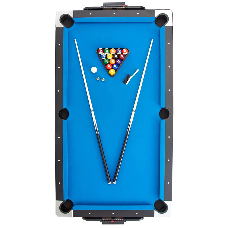 VEVOR 3 vienā rotējošs daudzfunkcionāls spēļu galds ar gaisa hokeju, biljardu un galda tenisu, 224 cm hokeja galds spēļu istabai un mājai, arkādes spēļu komplekts ar visiem piederumiem katrai spēlei