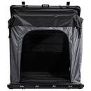 VEVOR jumta telts ar cieto apvalku 2–3 personām, alumīnija konstrukcija ar trīskrāsu LED apgaismojumu, biezs matracis un logs, ūdensizturīga un vēja noturīga, piemērota Jeep, SUV un pikapam