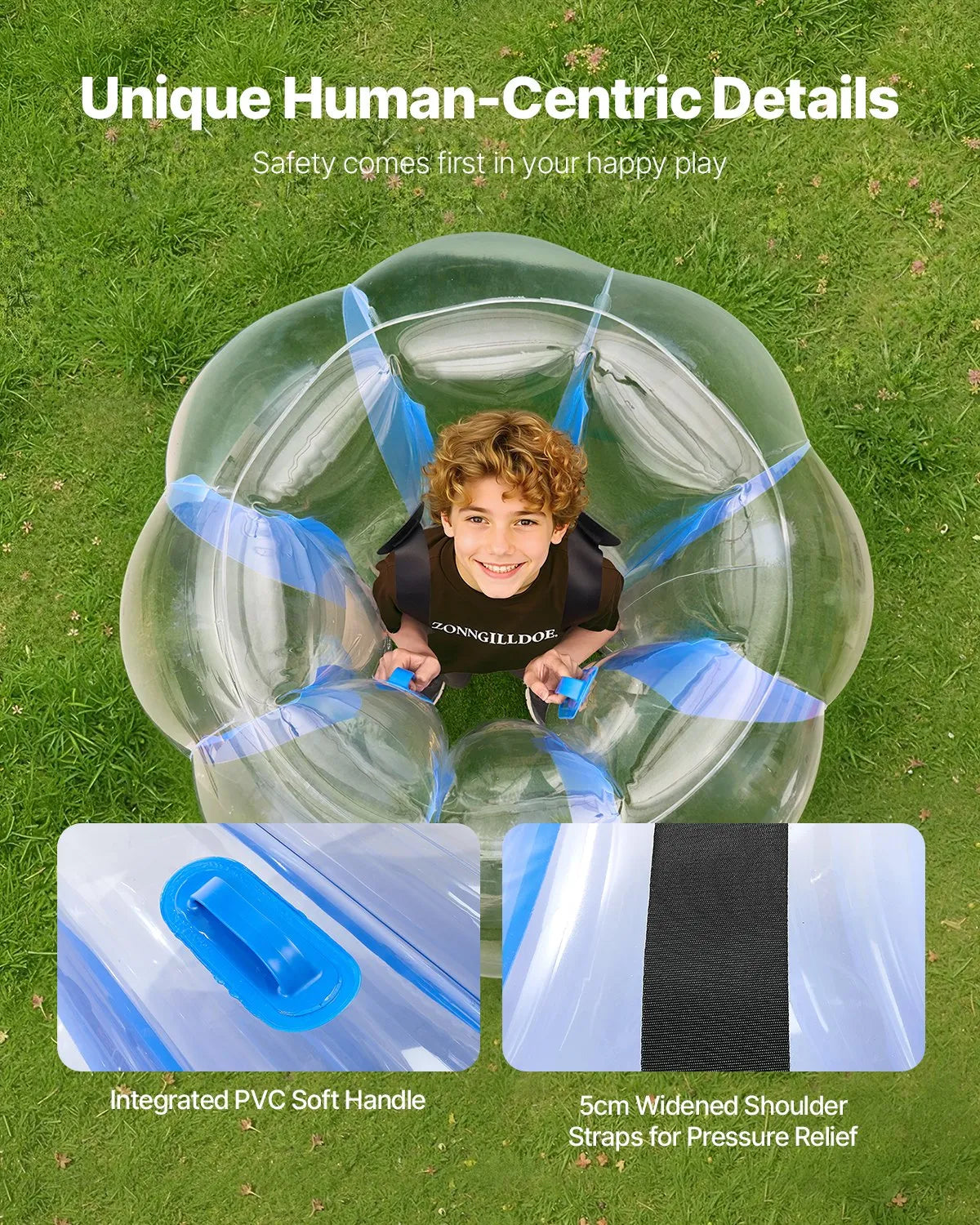 VEVOR Inflatable Sumo Bumper Balls 1.2 m, 0.5 mm PVC, 2 pcs, Red and Blue Stripes